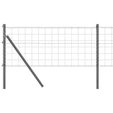 Vidaxl hek met paal grijs 0,6 x 10 m staal en pvc