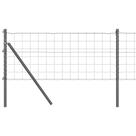 Vidaxl hek met paal grijs 0,6 x 10 m staal en pvc