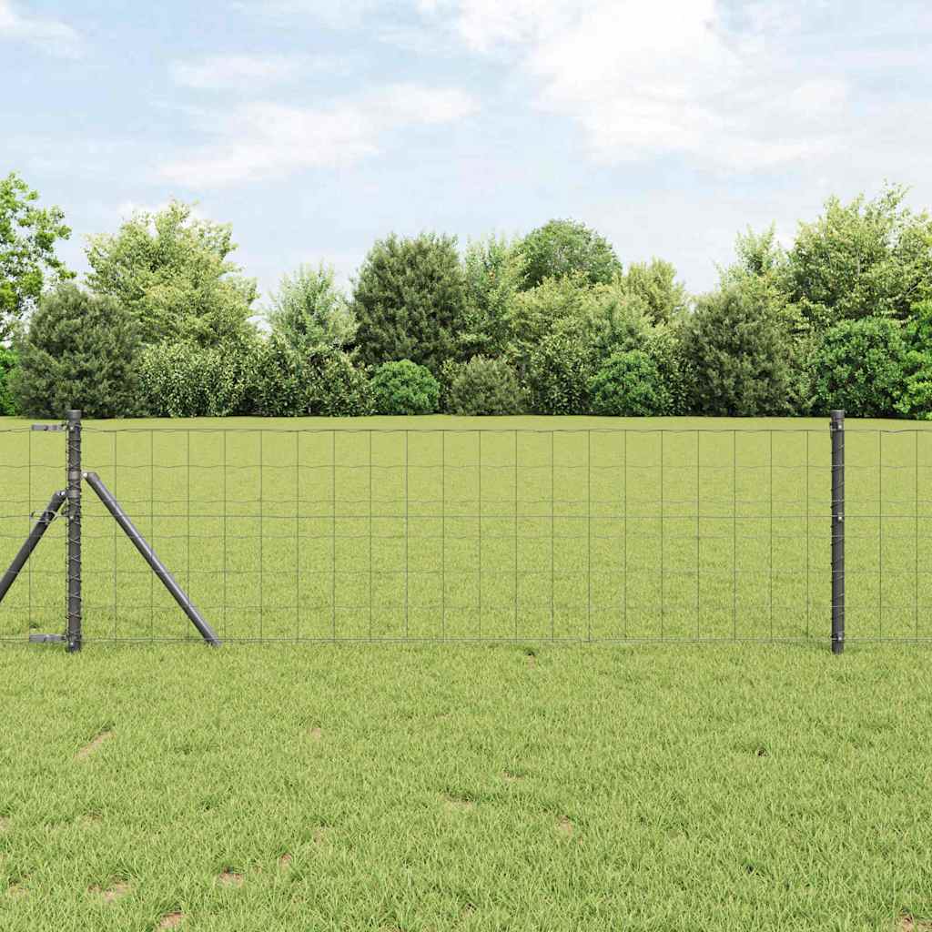 Vidaxl hek met paal grijs 0,8 x 10 m staal