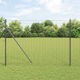 Vidaxl euro-hek met grondbevestiging 10 x 1,5 m pvc-coated staal grijs