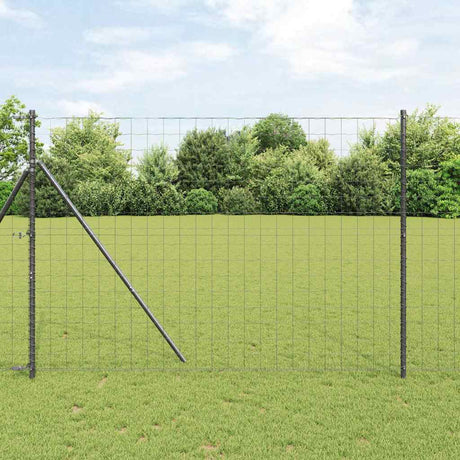 Vidaxl euro-hek met grondbevestiging 10 x 1,5 m pvc-coated staal grijs