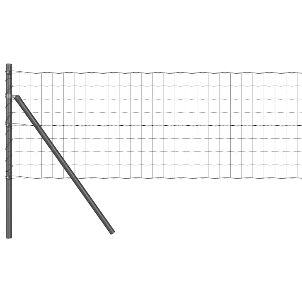 Vidaxl hek met paal grijs 0,6 x 10 m staal en pvc