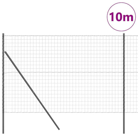 Vidaxl hek met paal grijs 1,5 x 10 m staal