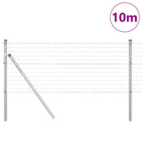 Vidaxl hek met paal zilver 0,4 x 10 m staal en pvc