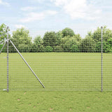 Vidaxl hek met paal zilver 1,6 x 10 m staal en pvc