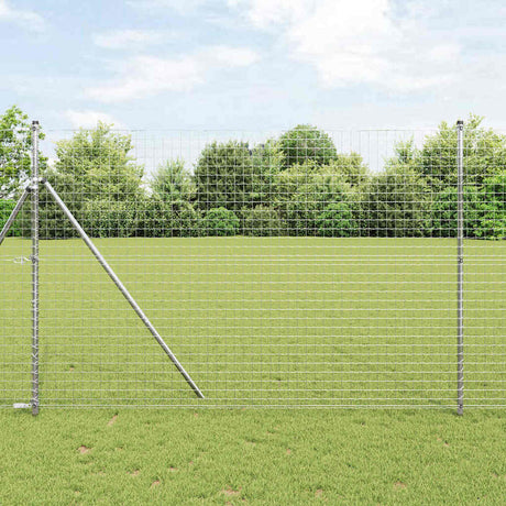 Vidaxl hek met paal zilver 1,6 x 10 m staal en pvc