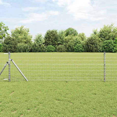 Vidaxl hek met paal zilver 0,4 x 10 m staal en pvc