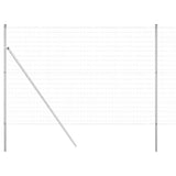 Vidaxl hek met paal zilver 1,6 x 10 m staal en pvc