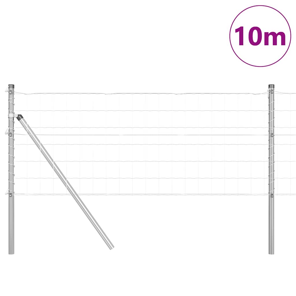 Vidaxl hek met paal zilver 0,8 x 10 m staal en pvc