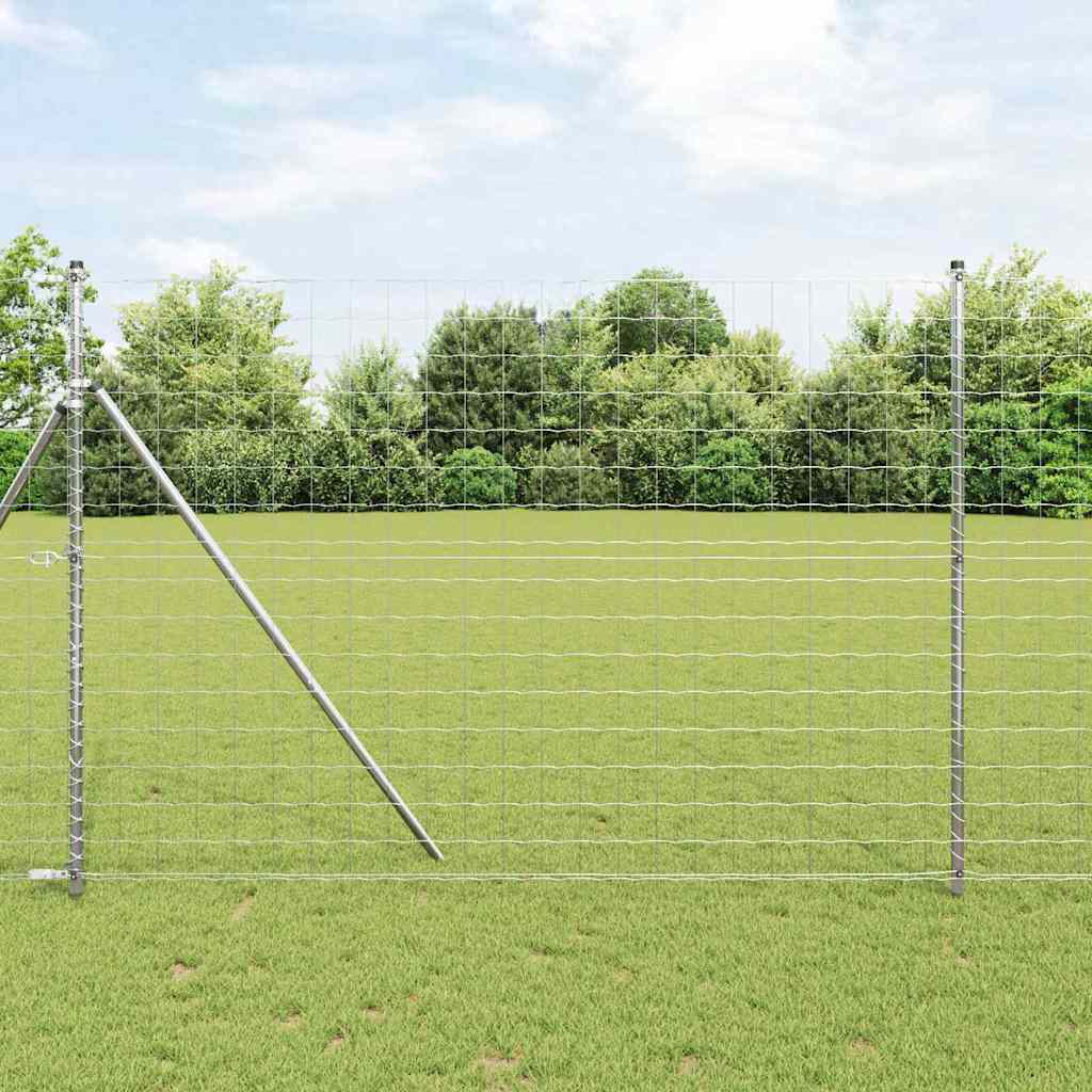 Vidaxl hek met paal zilver 1,6 x 10 m staal en pvc