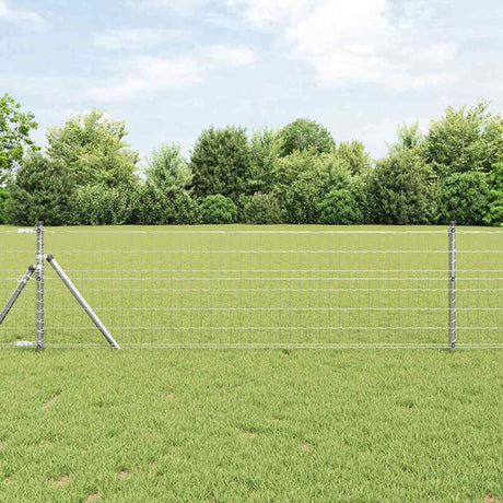 Vidaxl hek met paal zilver 0,4 x 25 m staal en pvc