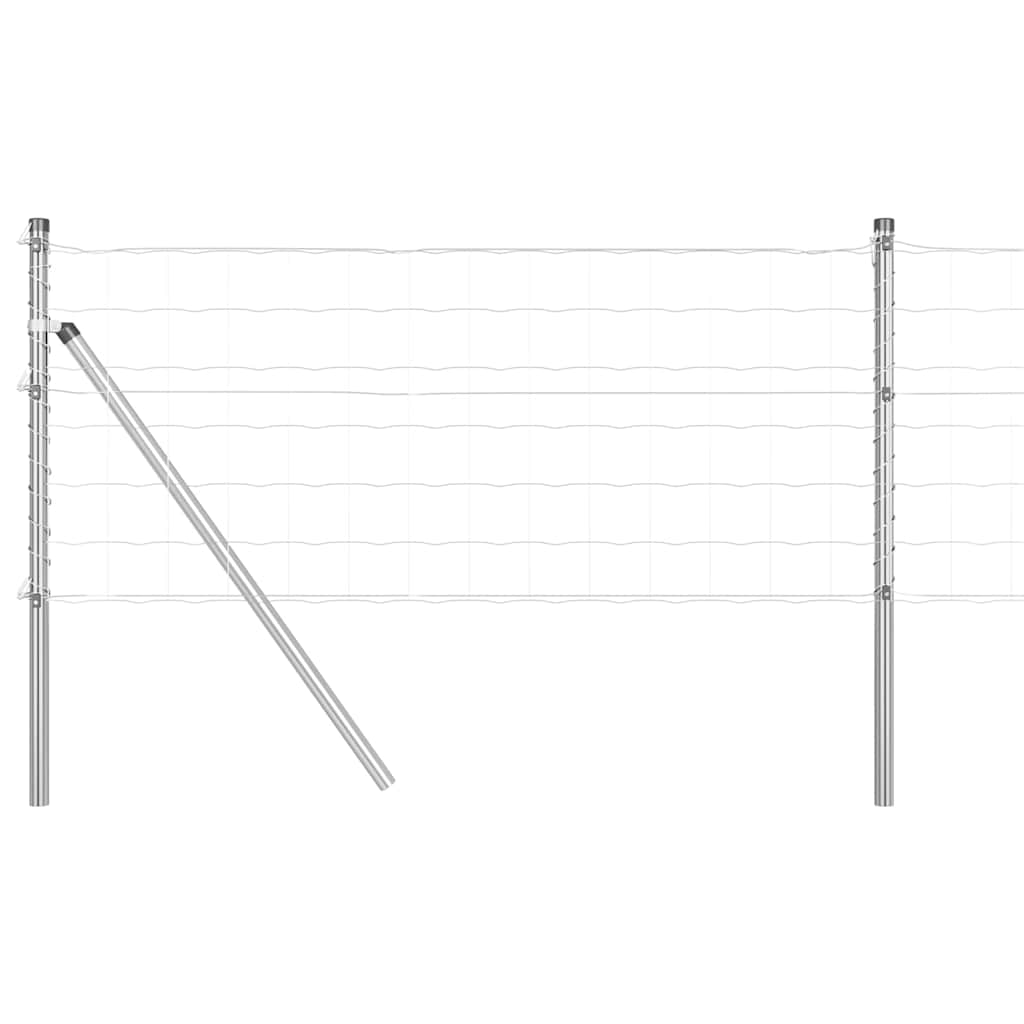 Vidaxl hek met paal zilver 0,6 x 25 m staal en pvc