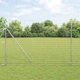 Vidaxl hek met paal zilver 1,6 x 10 m staal en pvc
