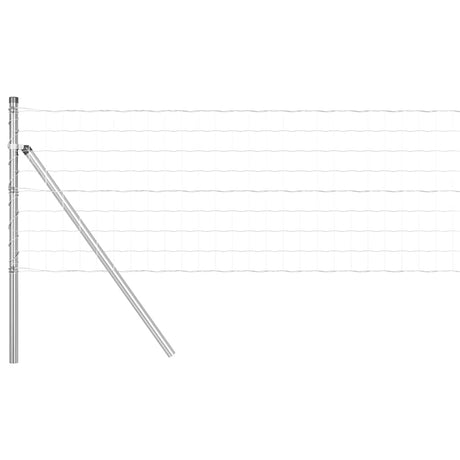 Vidaxl hek met paal zilver 0,6 x 25 m staal en pvc