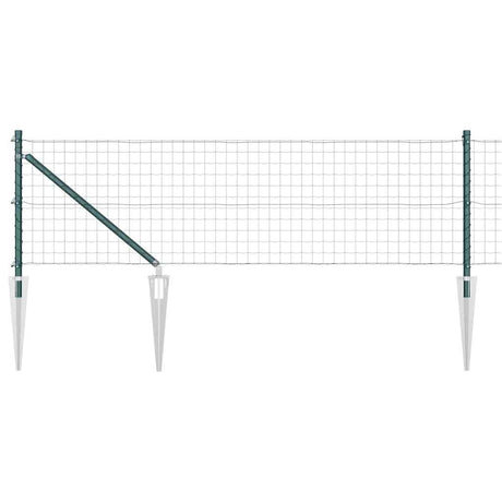 Vidaxl hek met paal groen 0,6 x 10 m staal en pvc