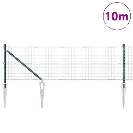 Vidaxl hek met paal groen 0,6 x 10 m staal en pvc
