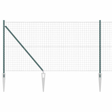 Vidaxl hek met paal groen 1,4 x 10 m staal en pvc