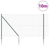 Vidaxl hek met paal groen 1,4 x 10 m staal en pvc