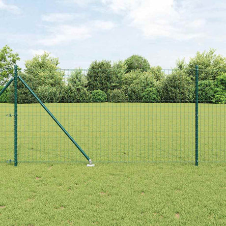 Vidaxl hek met paal groen 1 x 10 m staal en pvc