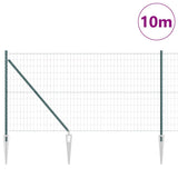 Vidaxl hek met paal groen 1 x 10 m staal en pvc