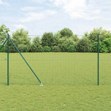 Vidaxl hek met paal groen 1,5 x 10 m staal en pvc
