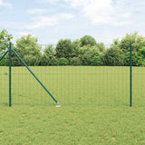Vidaxl hek met paal groen 1 x 10 m staal en pvc