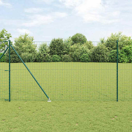 Vidaxl euro-hek met grondpennen 10 x 1,6 m pvc-coated staal groen mesh
