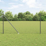 Vidaxl hek met paal grijs 1 x 10 m staal en pvc