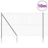 Vidaxl hek met paal grijs 1,5 x 10 m staal en pvc