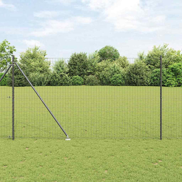 Vidaxl euro-hek met grondpennen 10 x 1,6 m pvc-coated staal grijs mesh