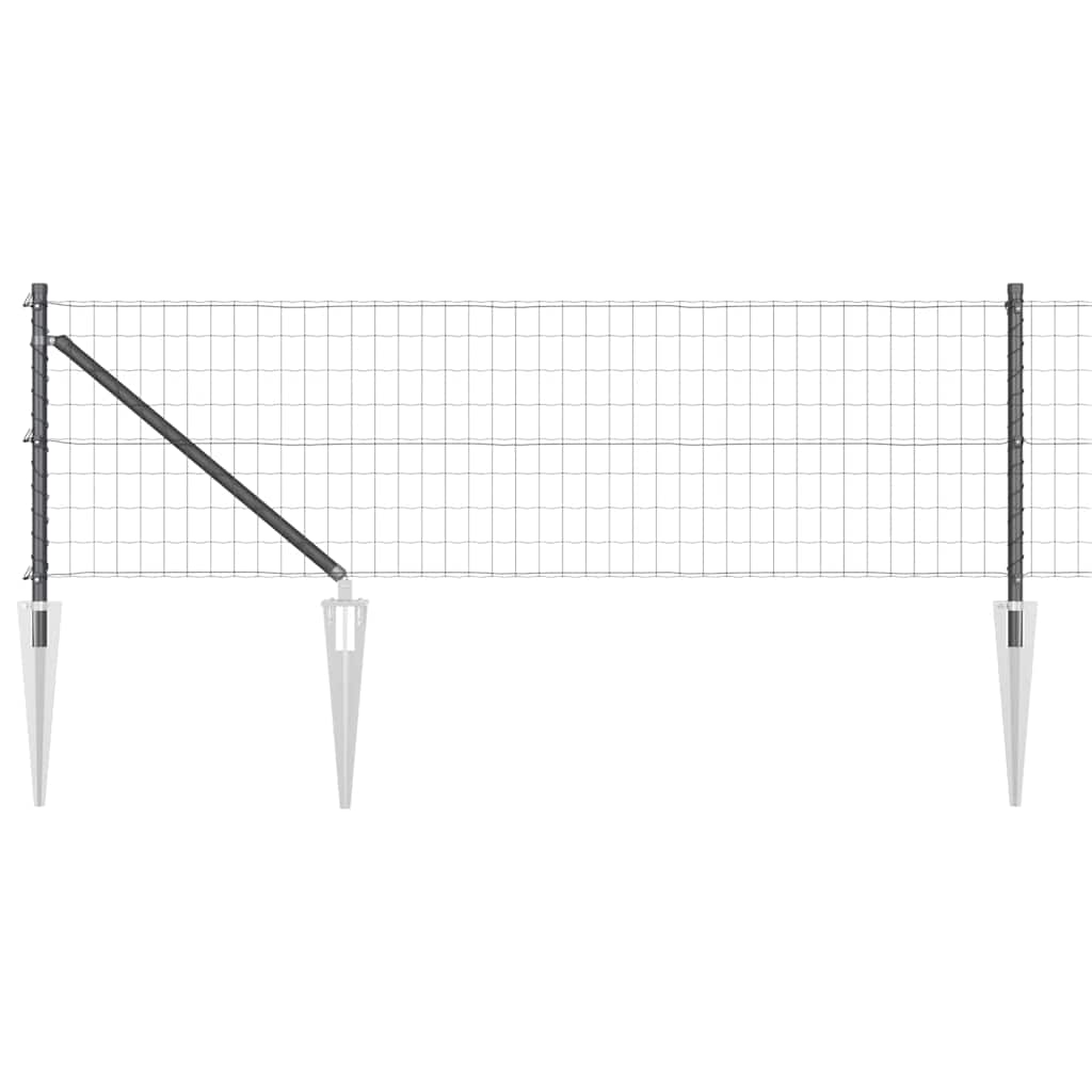 Vidaxl hek met paal grijs 0,6 x 10 m staal en pvc