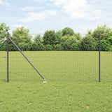 Vidaxl euro-hek met grondpennen 10 x 1 m pvc-coated staal grijs mesh