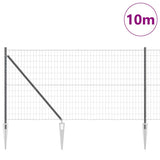Vidaxl hek met paal grijs 1,4 x 10 m staal en pvc