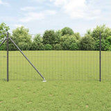 Vidaxl hek met paal grijs 1 x 10 m staal en pvc