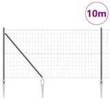 Vidaxl hek met paal grijs 1 x 10 m staal en pvc