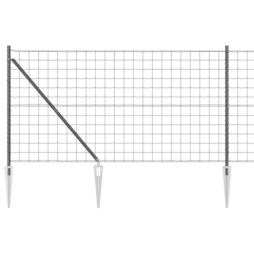 Vidaxl hek met paal grijs 1,2 x 10 m staal