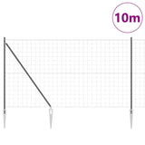 Vidaxl hek met paal grijs 1,6 x 10 m staal en pvc