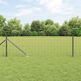 Vidaxl hek met paal grijs 0,6 x 25 m staal en pvc