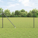 Vidaxl hek met paal grijs 1,4 x 10 m staal en pvc