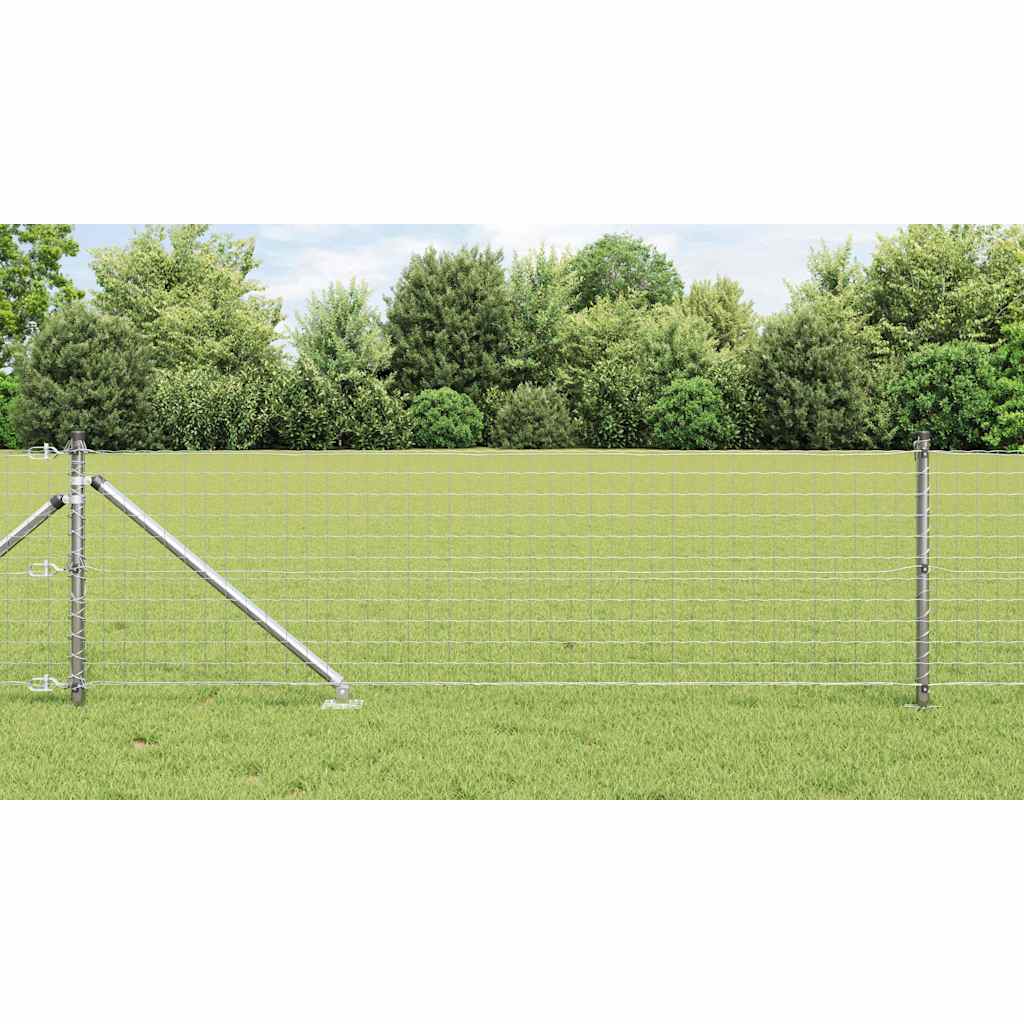 Vidaxl hek met paal zilver 0,6 x 10 m staal