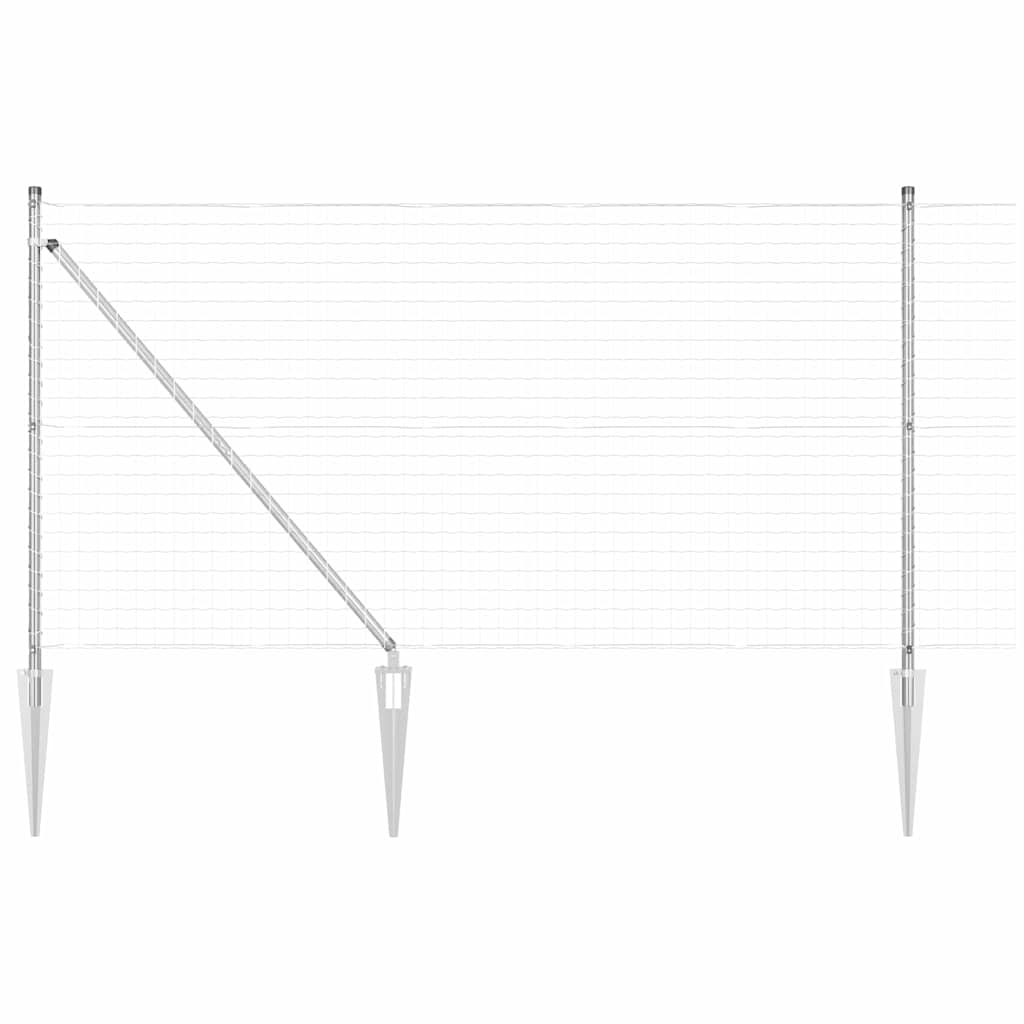 Vidaxl hek met paal zilver 1 x 10 m staal