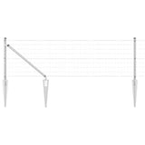 Vidaxl hek met paal zilver 0,8 x 10 m staal