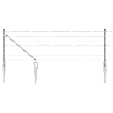 Vidaxl euro-hek met grondpennen 10 x 0,4 m gegalvaniseerd staal mesh