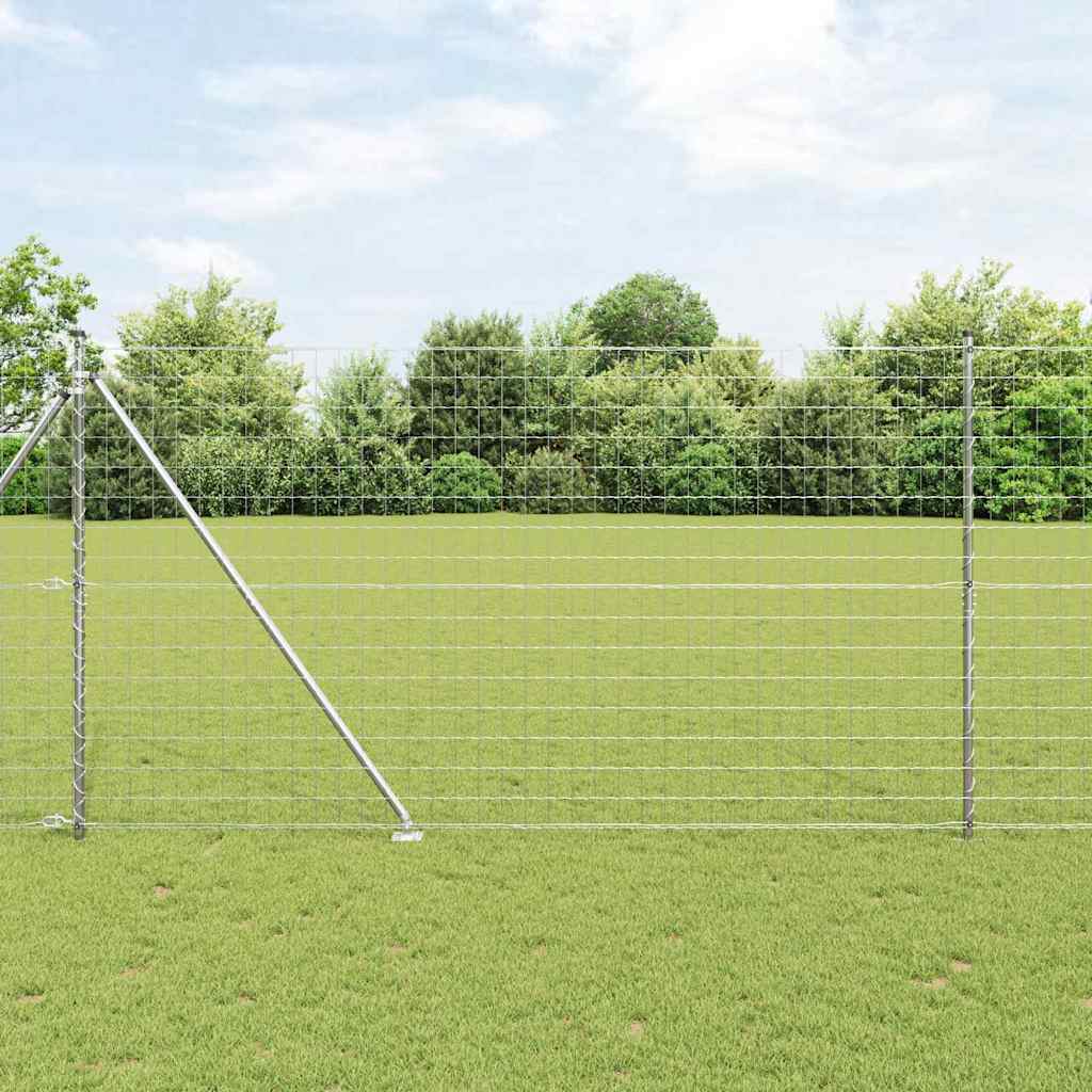 Vidaxl euro-hek met grondpennen 10 x 1,5 m gegalvaniseerd staal mesh