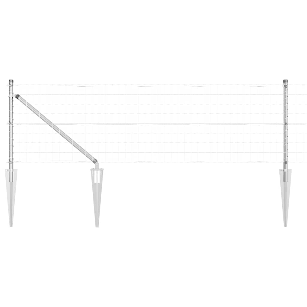 Vidaxl euro-hek met grondpennen 25 x 0,4 m gegalvaniseerd staal mesh