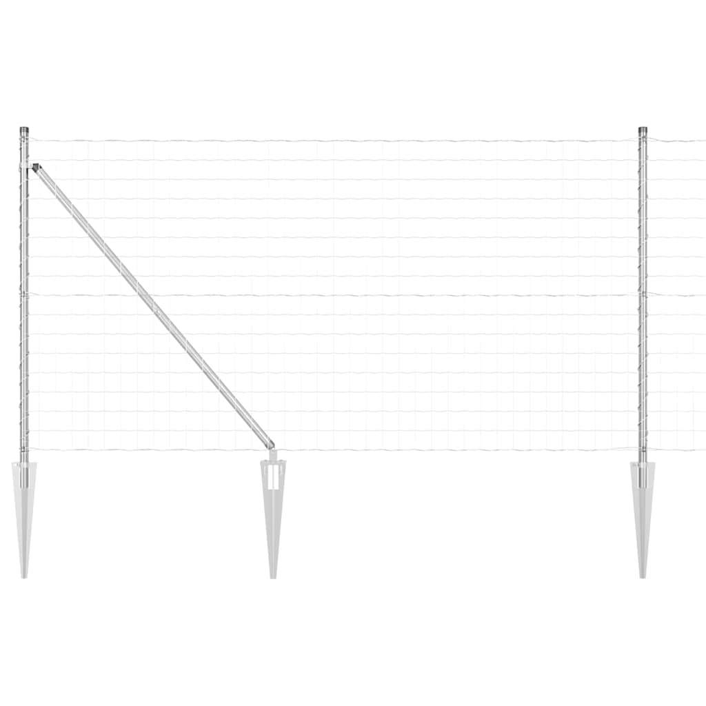 Vidaxl hek met paal zilver 1 x 10 m staal