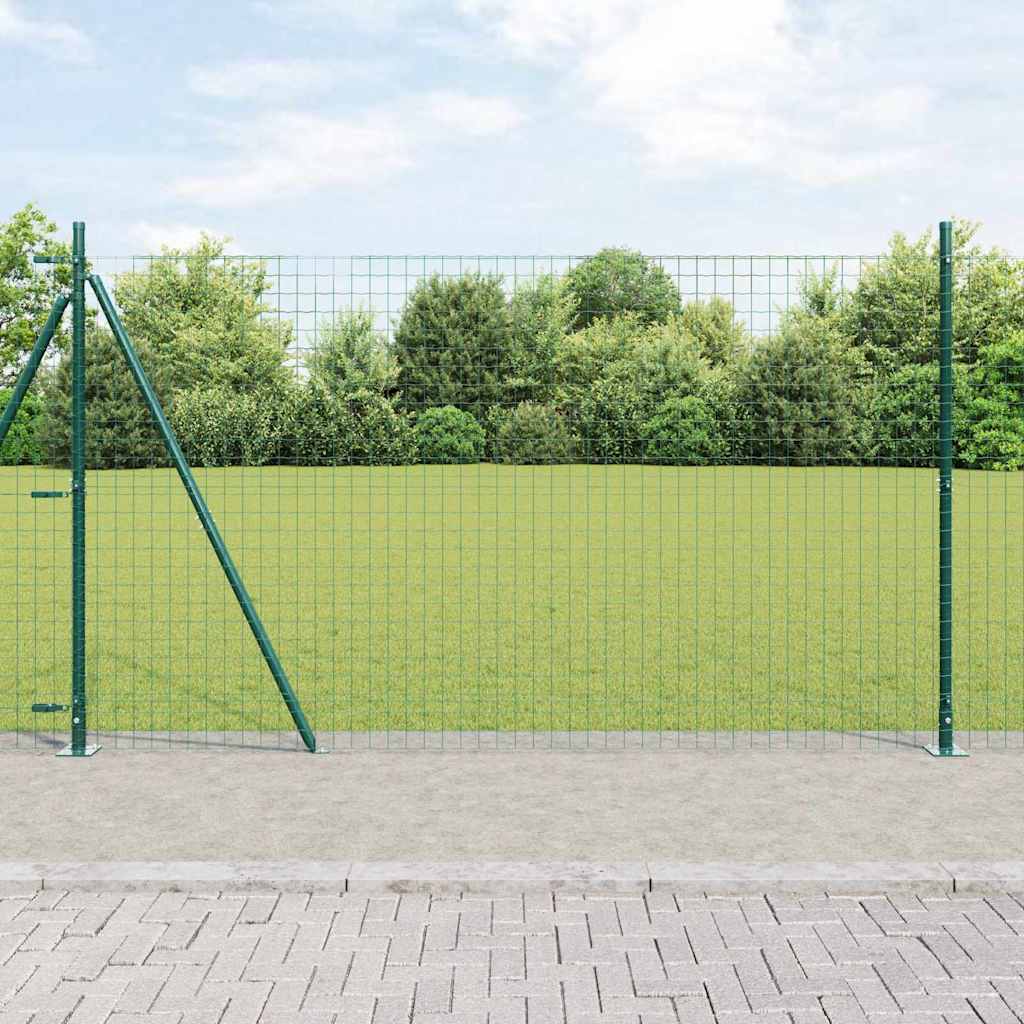 Vidaxl hecke met palen groen 1.5 x 10 m staal