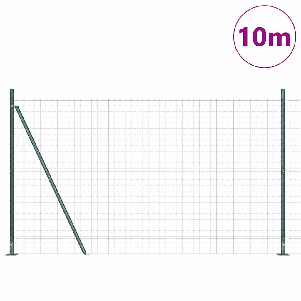 Vidaxl hecke met palen groen 1.5 x 10 m staal