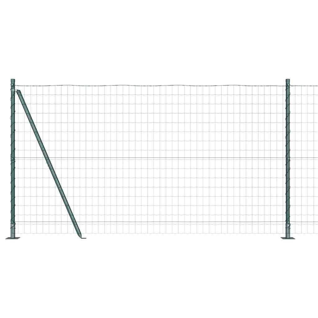Vidaxl hek met paal groen 1,2 x 10 m staal en pvc
