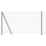 Vidaxl hek met paal groen 1,2 x 10 m staal en pvc